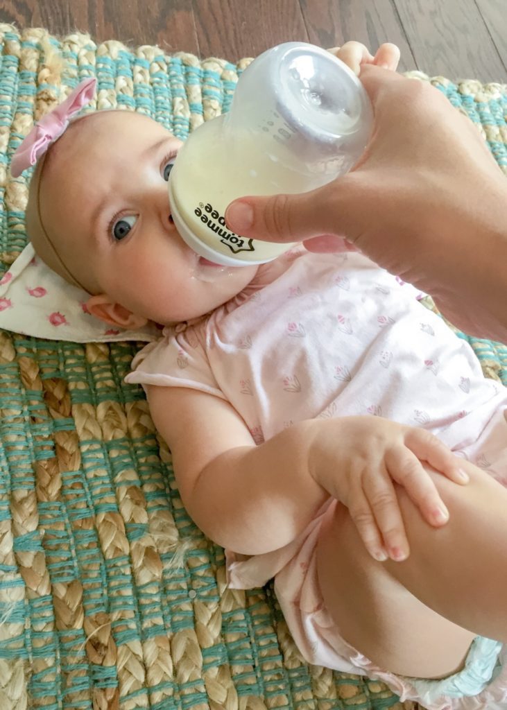 baby drinking bottle