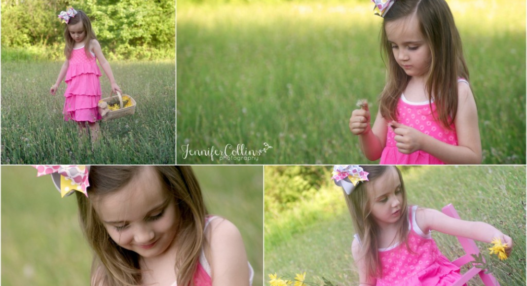 kids photo shoot idea while picking flowers