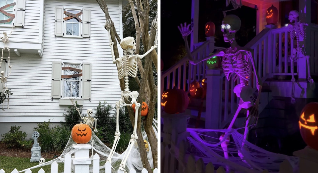 skeletons in a yard