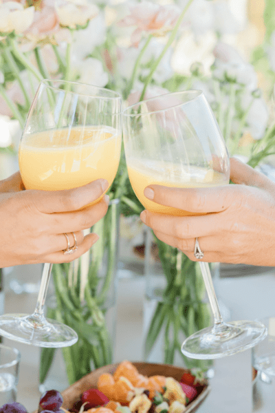 restaurants for Mother's Day: two women cheers with wine glasses