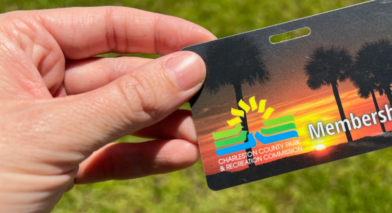 A Gold Pass card held in someone's hand with grass in the background.