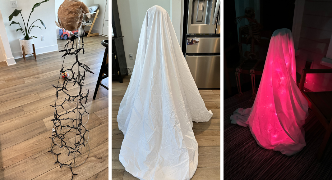 Step-by-step photos of Halloween DIY ghost