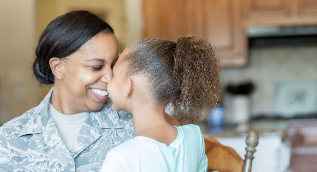 Veterans Day: a mother veteran with her daughter 