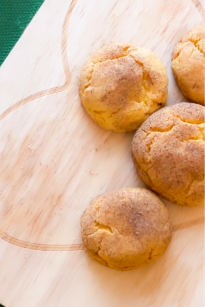 Snickerdoodles on a cutting board