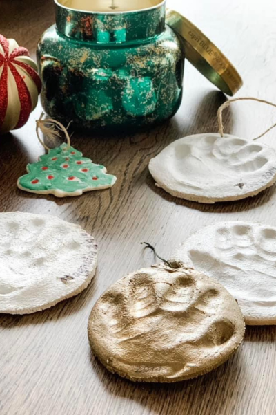unique holiday traditions: salt dough ornaments with handprints