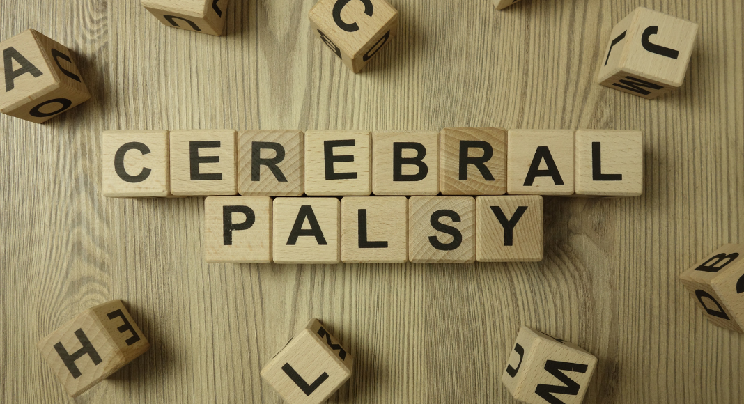 Cerebral palsy spelled out with scrabble tiles.